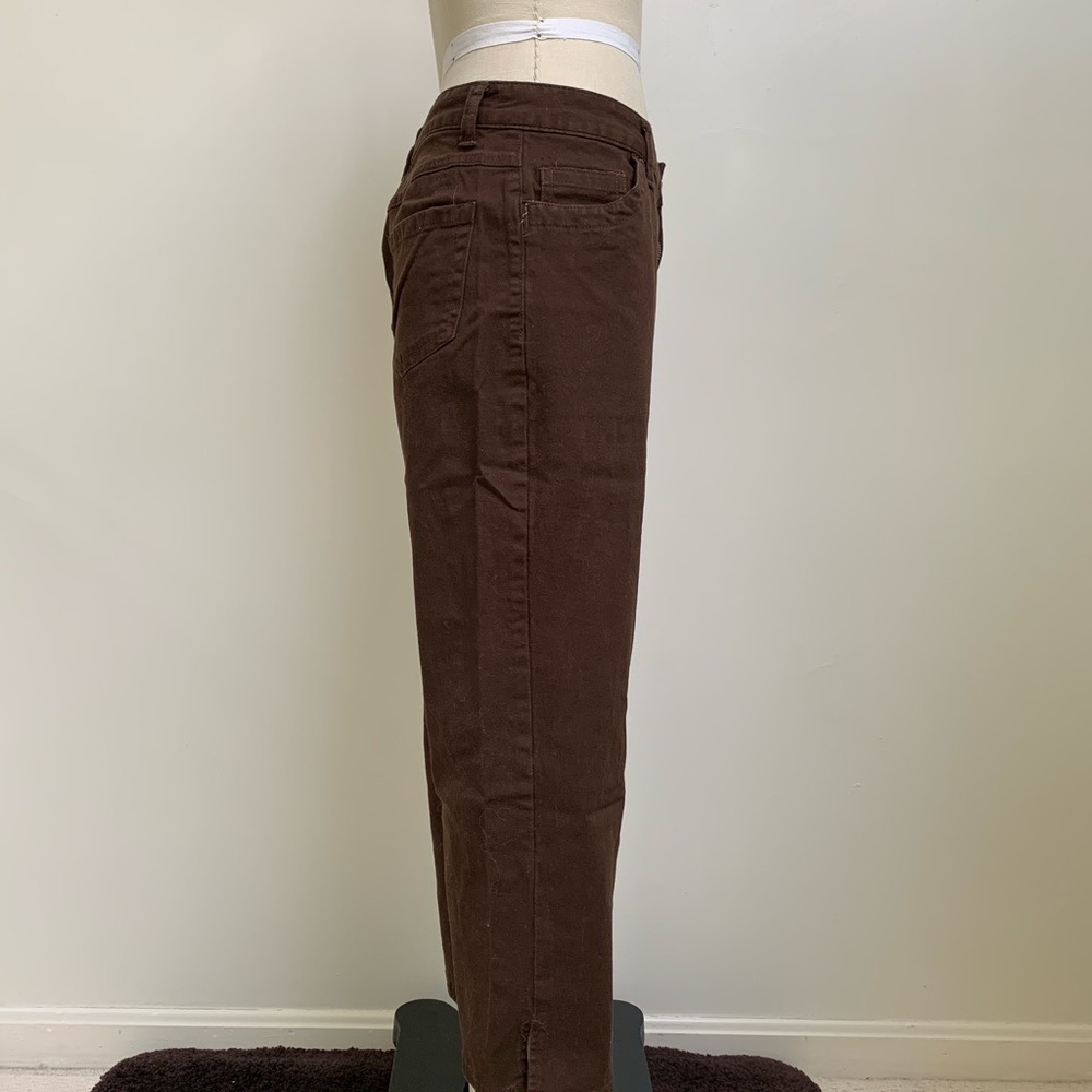 Cherokee Brown Stretch 5 Pocket Crop Capri Pants - Picture 3 of 6